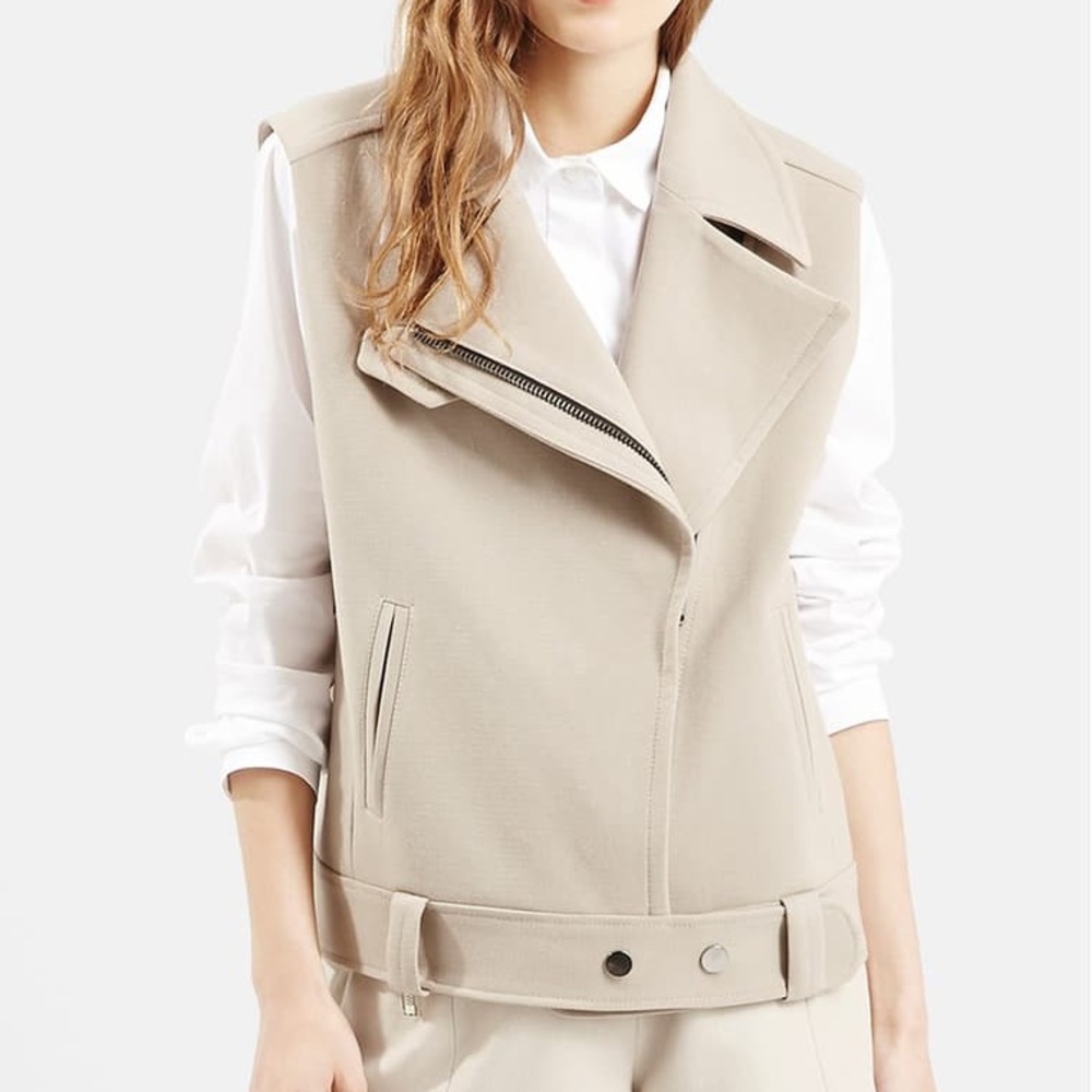 Topshop Belted Biker Vest - Picture 2 of 4